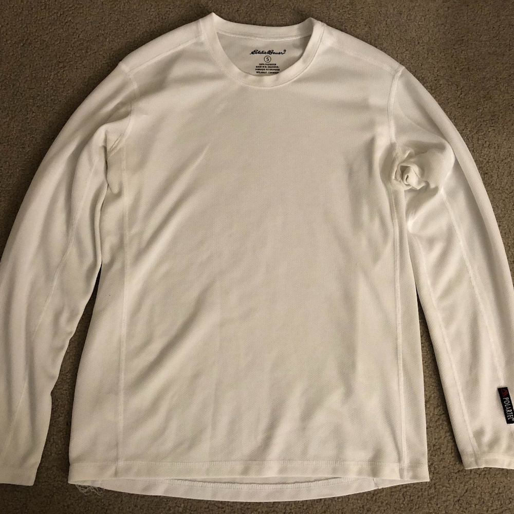 Eddie Bauer Thermal White Shirt Small